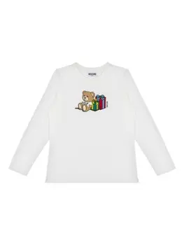 Moschino Kids свитер с графическим принтом, белый