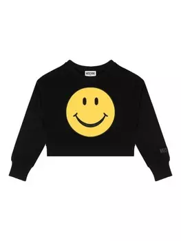 Moschino Kids свитер с логотипом, черный