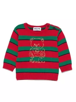 Moschino Kids свитер в полоску, красный