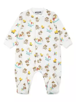 Moschino Kids Тедди babygrow, белый