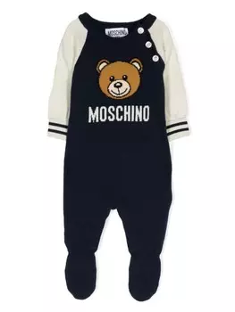 Moschino Kids Teddy Bear babygrow, синий