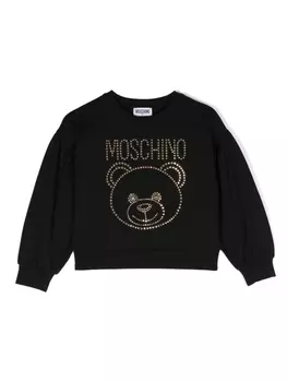 Moschino Kids толстовка с декором Teddy Bear, черный