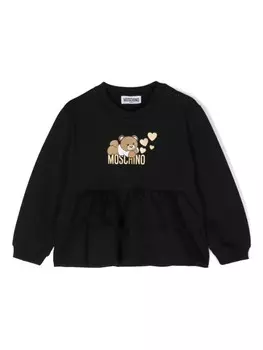 Moschino Kids толстовка с декором Teddy Bear, черный