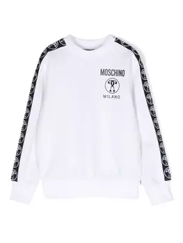 Moschino Kids толстовка с логотипом, белый