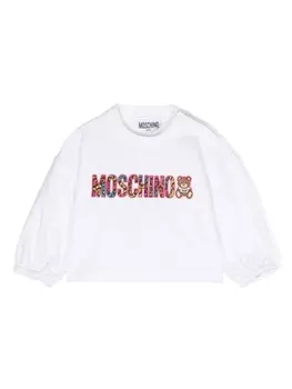 Moschino Kids толстовка с логотипом, белый