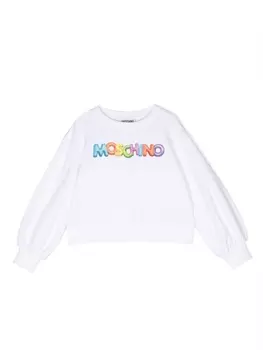 Moschino Kids толстовка с логотипом, белый