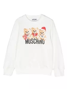 Moschino Kids толстовка с логотипом, белый