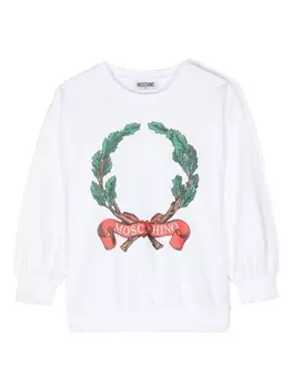 Moschino Kids толстовка с логотипом, белый