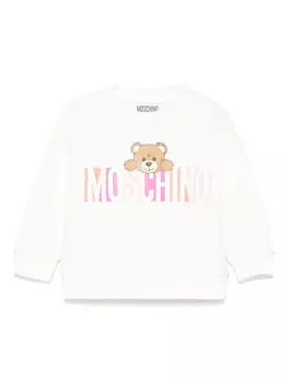 Moschino Kids толстовка с логотипом, белый