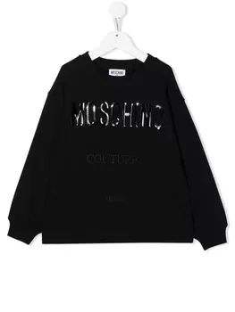 Moschino Kids толстовка с логотипом, черный