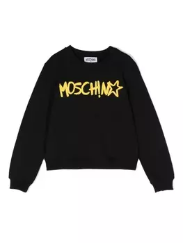 Moschino Kids толстовка с логотипом, черный
