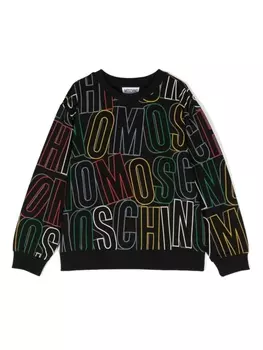 Moschino Kids толстовка с логотипом, черный