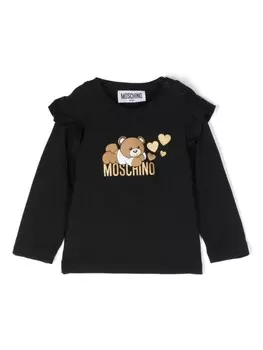 Moschino Kids толстовка с логотипом, черный