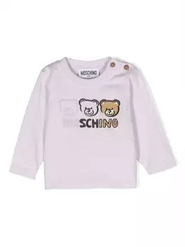 Moschino Kids толстовка с логотипом, фиолетовый
