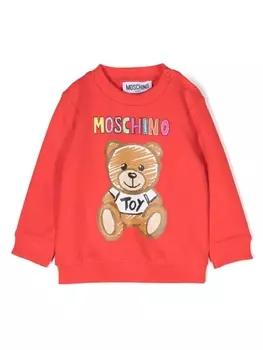 Moschino Kids толстовка с логотипом, красный