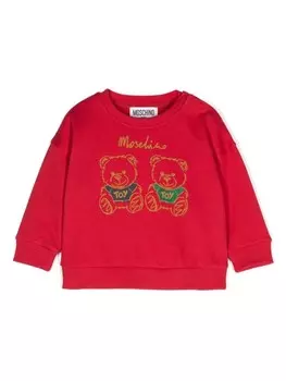 Moschino Kids толстовка с логотипом, красный