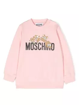 Moschino Kids толстовка с логотипом, розовый