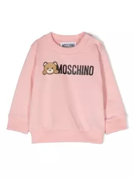 Moschino Kids толстовка с логотипом, розовый