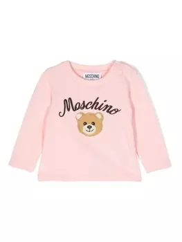 Moschino Kids толстовка с логотипом, розовый