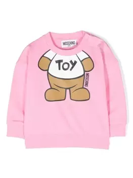 Moschino Kids толстовка с логотипом, розовый