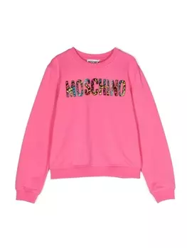 Moschino Kids толстовка с логотипом, розовый