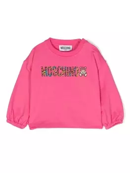 Moschino Kids толстовка с логотипом, розовый