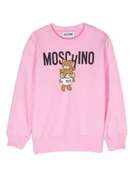 Moschino Kids толстовка с логотипом, розовый