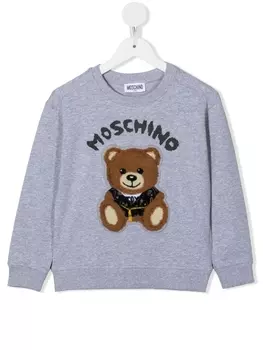Moschino Kids толстовка с логотипом, серый