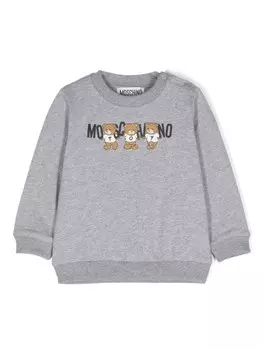 Moschino Kids толстовка с логотипом, серый