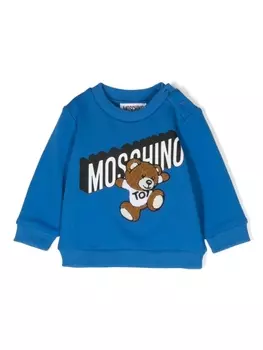 Moschino Kids толстовка с логотипом, синий