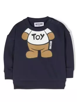 Moschino Kids толстовка с логотипом, синий
