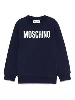 Moschino Kids толстовка с логотипом, синий