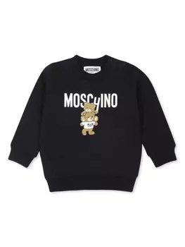Moschino Kids толстовка с логотипом Тедди, черный