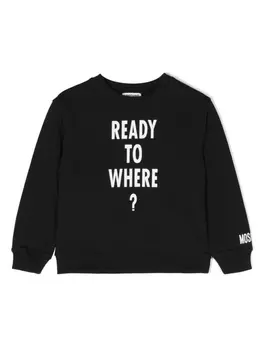 Moschino Kids толстовка с надписью, черный