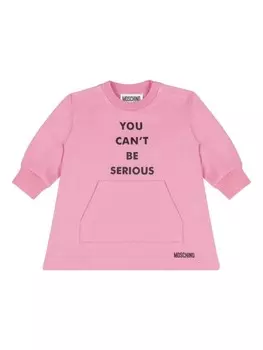 Moschino Kids толстовка с надписью, розовый