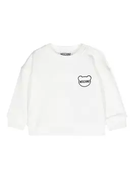 Moschino Kids толстовка с нашивкой-логотипом, белый
