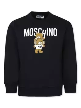 Moschino Kids толстовка с плюшевым мишкой, черный