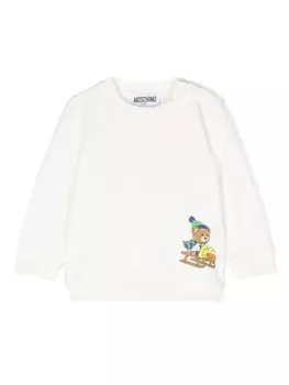 Moschino Kids толстовка с принтом, белый