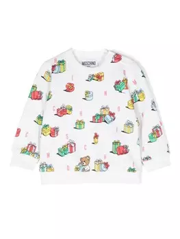 Moschino Kids толстовка с принтом, белый