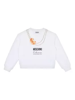 Moschino Kids толстовка с принтом, белый