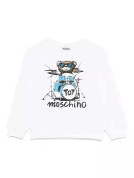 Moschino Kids толстовка с принтом, белый