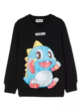 Moschino Kids толстовка с принтом, черный