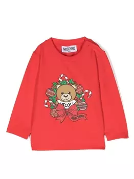 Moschino Kids толстовка с принтом, красный