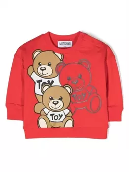 Moschino Kids толстовка с принтом Leo Teddy, красный