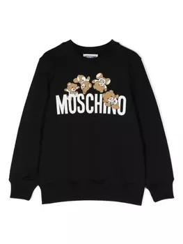 Moschino Kids толстовка с принтом Teddy Bear, черный