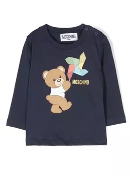 Moschino Kids толстовка с принтом Teddy Bear, синий