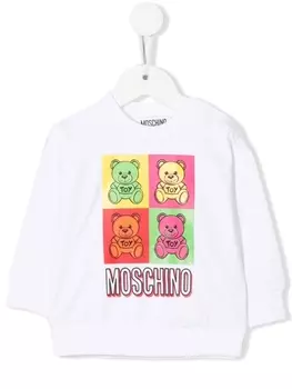 Moschino Kids толстовка с принтом Teddy Bear, белый