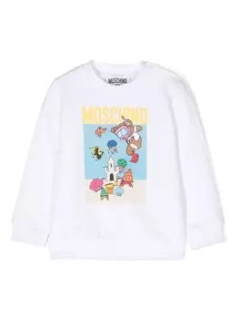 Moschino Kids толстовка с принтом Teddy Bear, белый