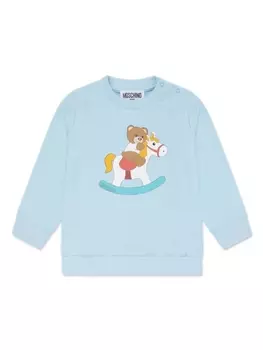 Moschino Kids толстовка с принтом Teddy Bear, синий
