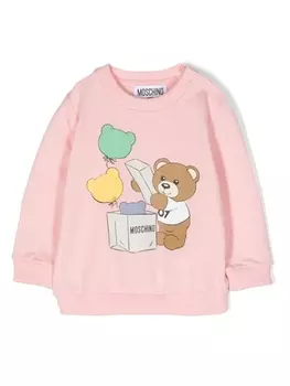 Moschino Kids толстовка с принтом Teddy Bear, розовый